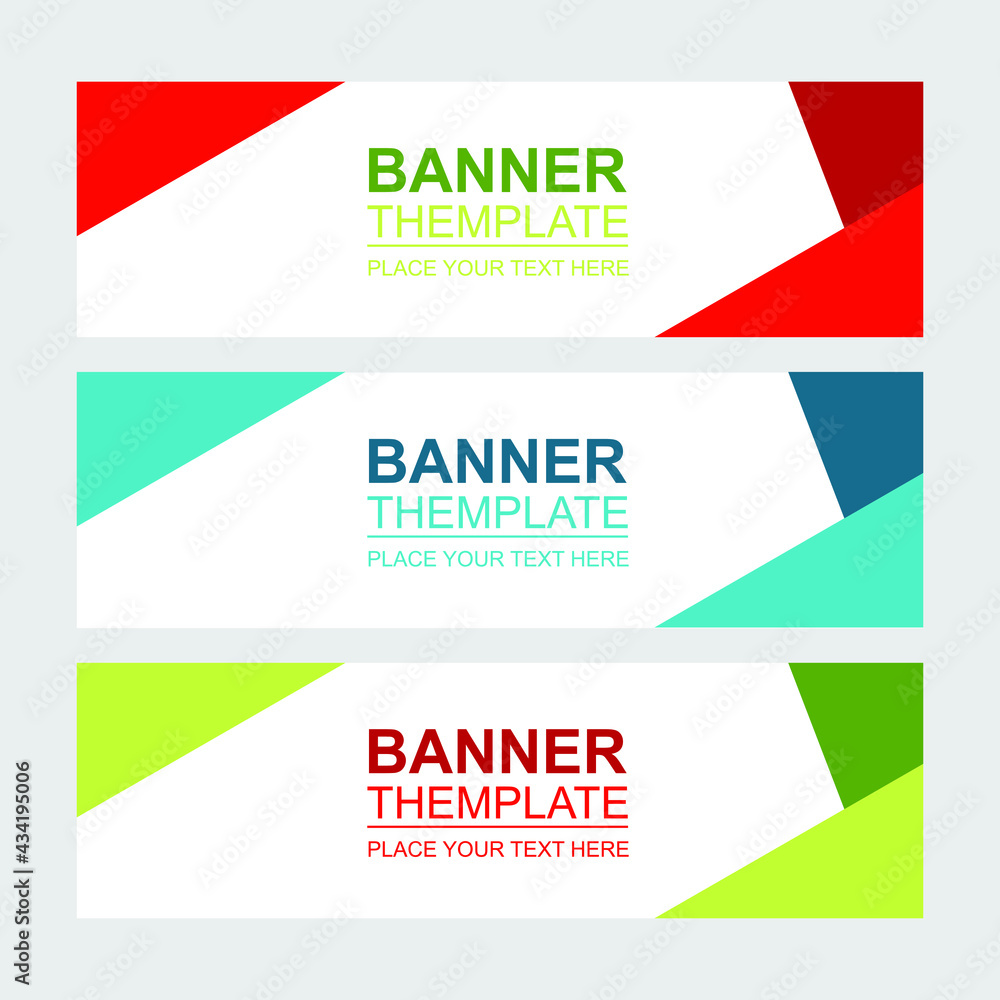 Fototapeta premium Set of abstract vector banners design. Collection of web banner template. modern template design for web ads flyer poster background