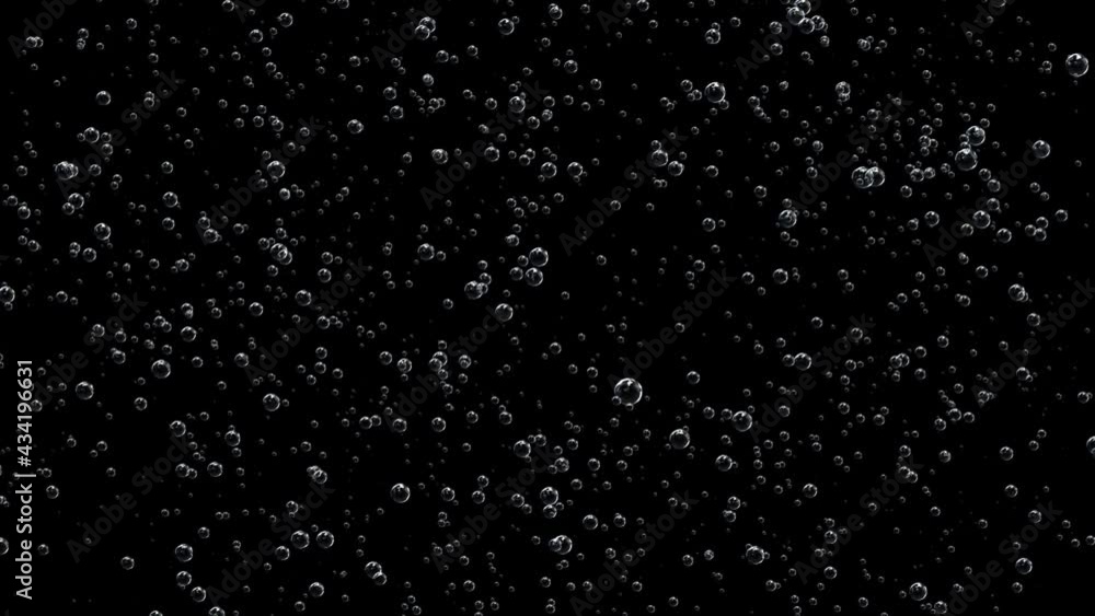 Shiny air bubbles rise rapidly against a black background. Bubbles inflate, deflate and burst. Shiny air bubbles rise rapidly against a black background. Bubbles inflate, deflate and burst.