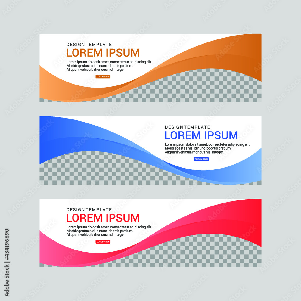 Fototapeta premium Set of abstract vector banners design. Collection of web banner template. modern template design for web, ads, flyer, poster background