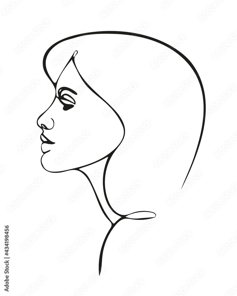 female faces, portraits in the style of one continuous line, trendy minimalism for a tattoo, any design, abstract drawing of a girl, black and white, stylized vector graphics female faces, portraits in the style of one continuous line, trendy minimalism for a tattoo, any design, abstract drawing of a girl, black and white, stylized vector graphics