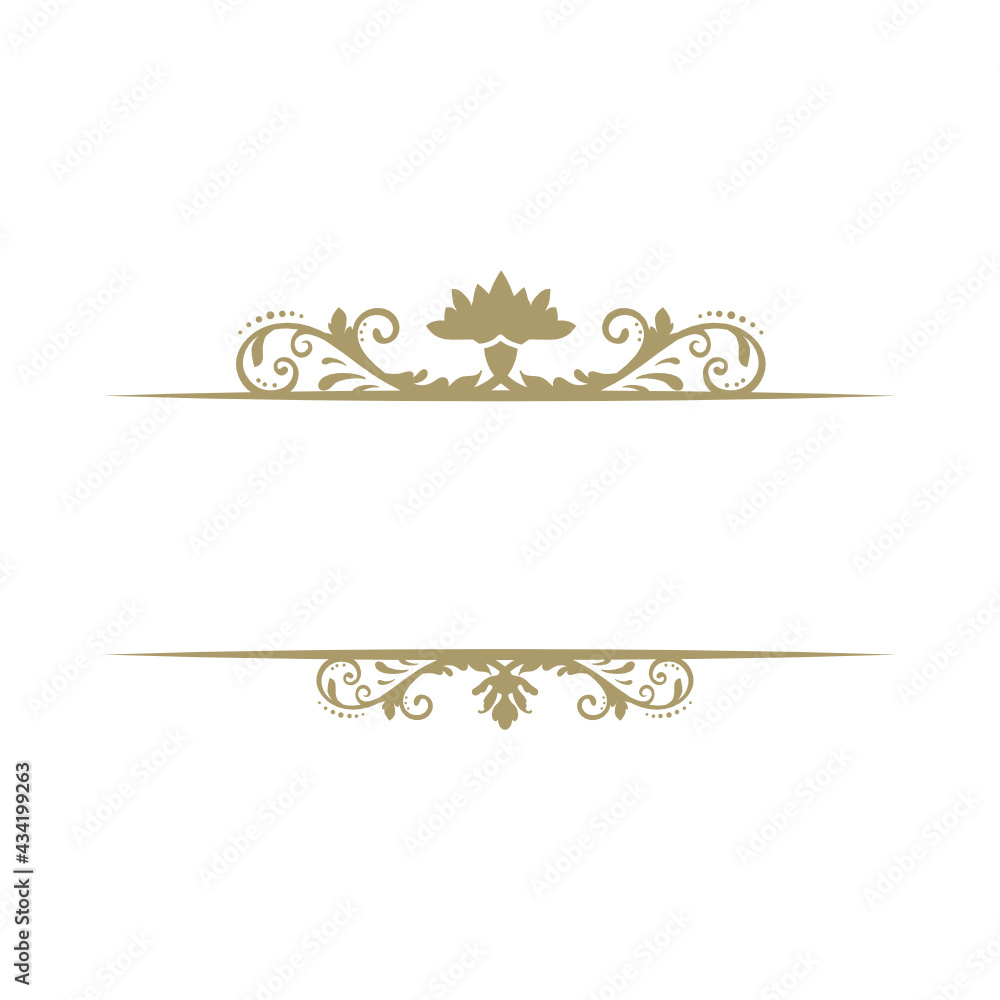 empty golden ornamental frame, damask pattern, vector empty golden ornamental frame, damask pattern, vector
