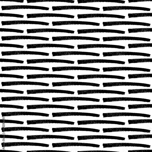 Seamless pattern with black marker brushstrokes