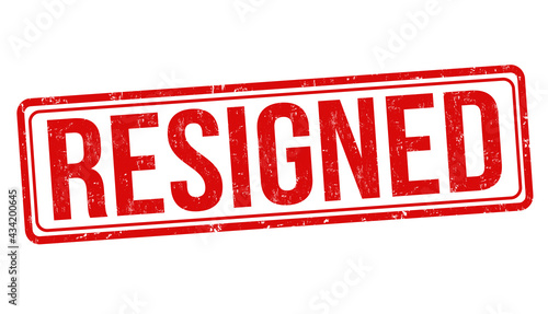 Resigned grunge rubber stamp