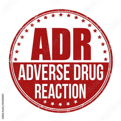 ADR ( Adverse Drug Reaction) grunge rubber stamp