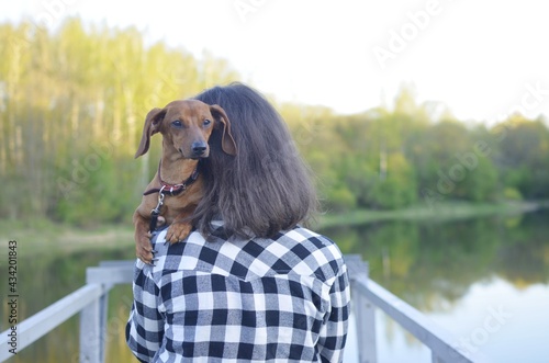 child on the lake