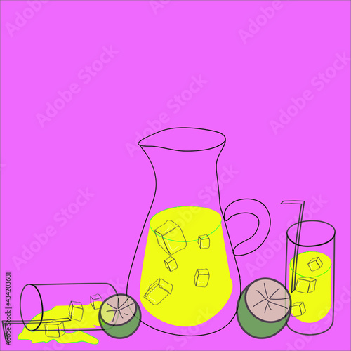 lemonada and glassware