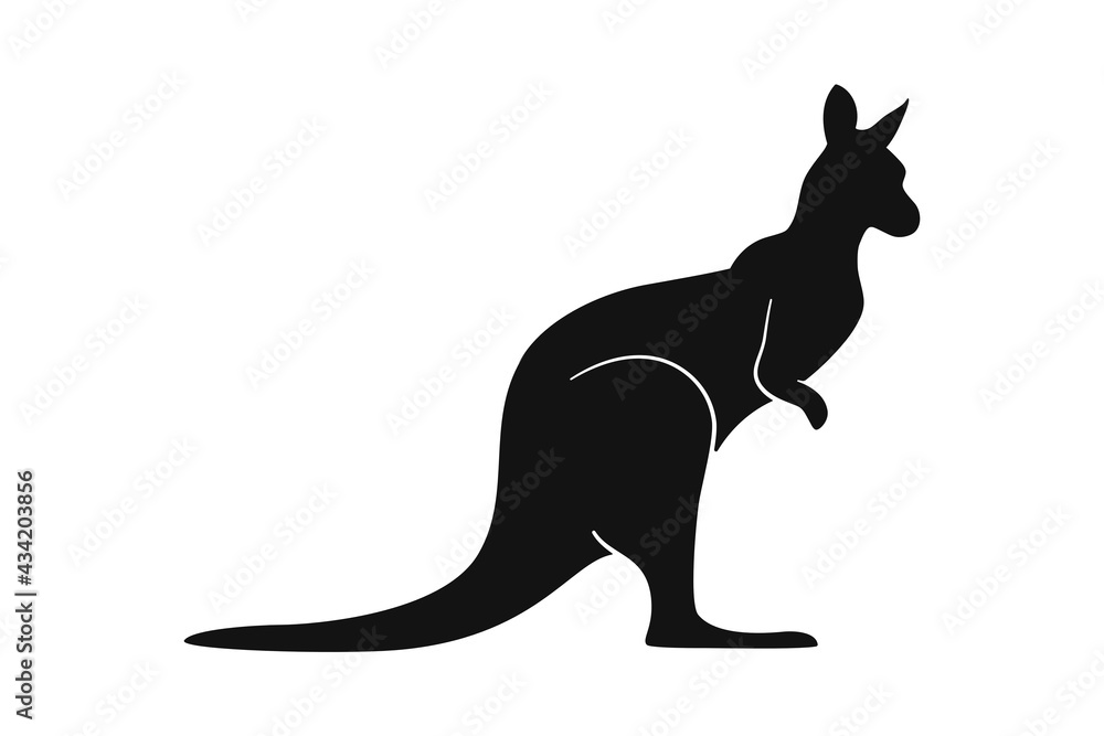 Australian kangaroo animal as silhouette vector icon