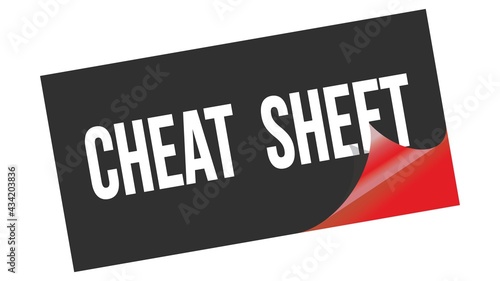 Slika na platnu CHEAT  SHEET text on black red sticker stamp.