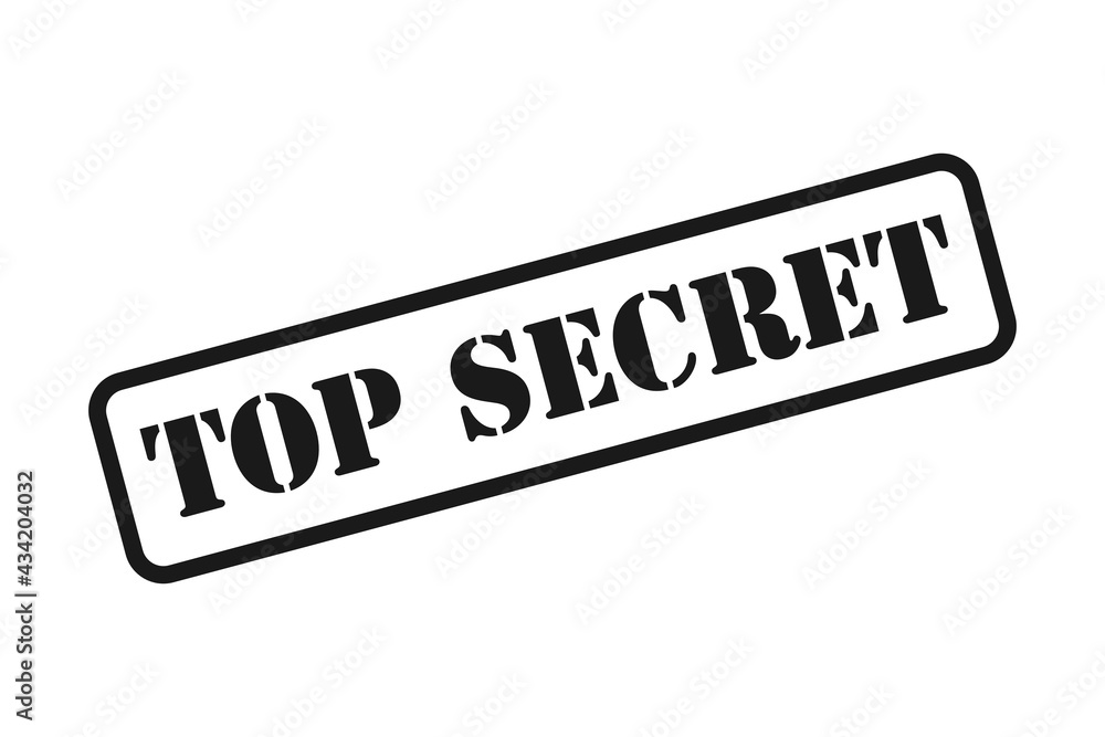 Fototapeta premium Top secret stamp in vector icon
