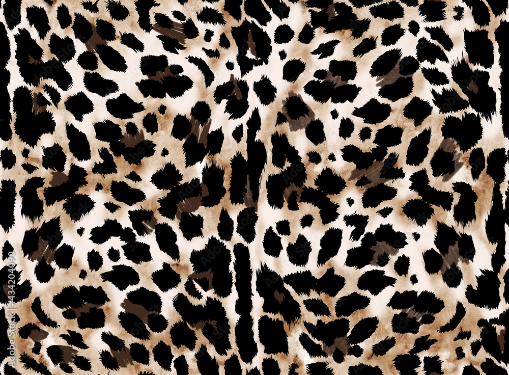 Seamless hand drawing leopard pattern, animal print Seamless hand drawing leopard pattern, animal print