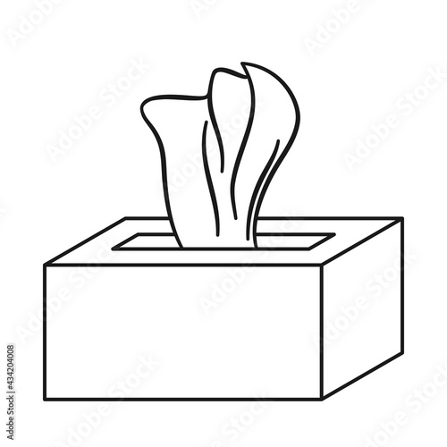 Facial tissues or tissue box in vector icon