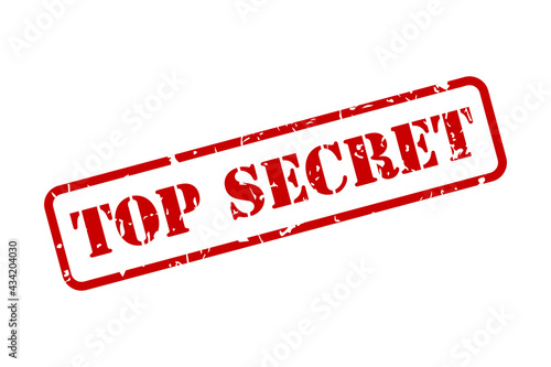 Top secret rubber stamp with grunge texture in vector icon
