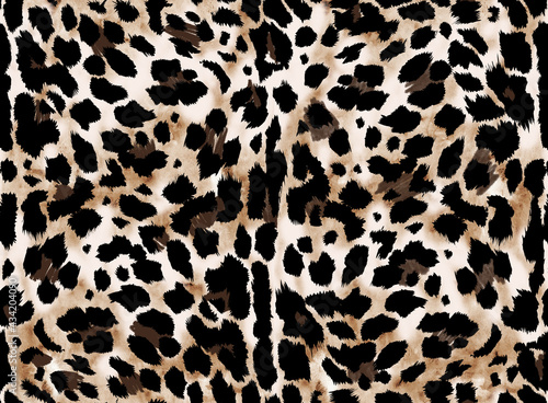 Seamless hand drawing leopard pattern, animal print