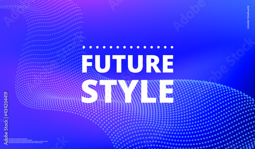 Hi-tech concept, Smooth smoke particle wave, big data techno background with glowing dots