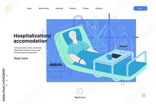 Hospitalization and accomodation - medical insurance web template