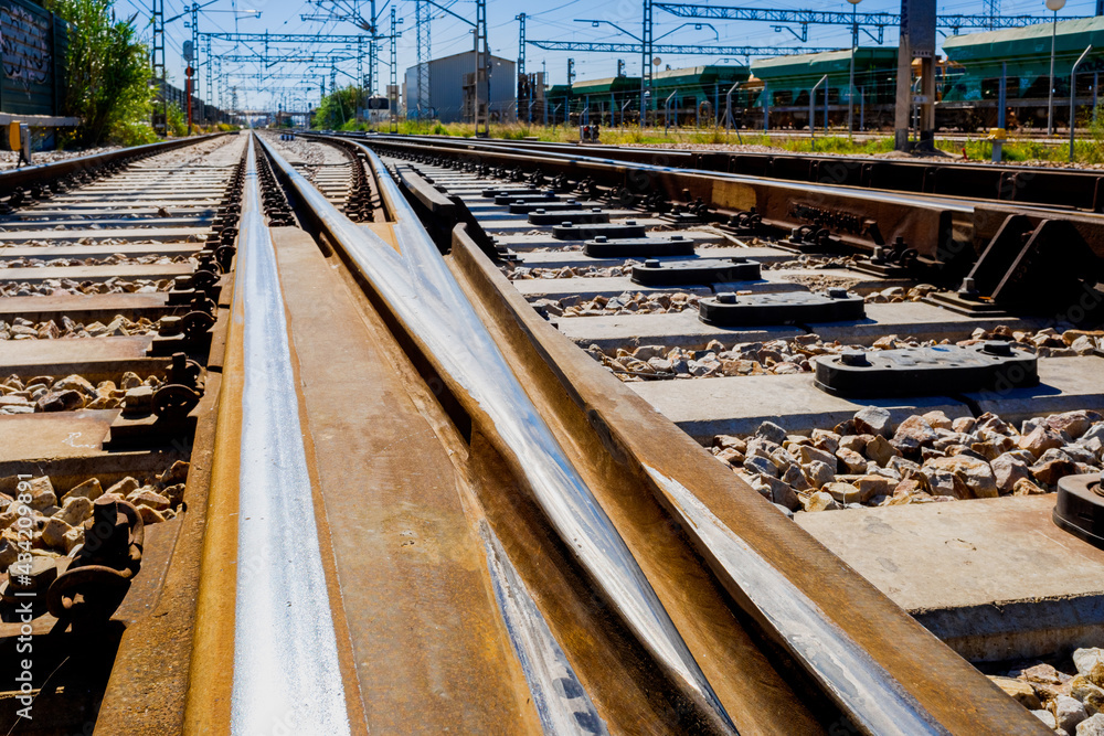 Rail Track Interchanges Detail of the railway system for trains before reaching an interchange ...