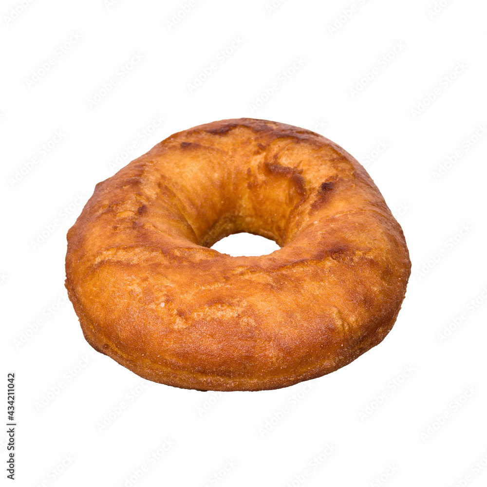 Doughnut roasted on a white background. Close-up Doughnut roasted on a white background. Close-up