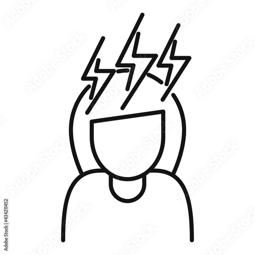 Rage woman icon, outline style