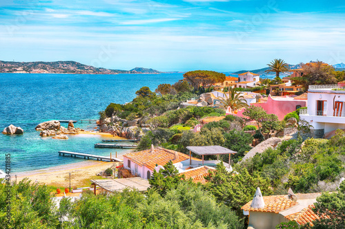 Captivating  view of  Porto Rafael resort. Picturesque seascape of Mediterranean sea.