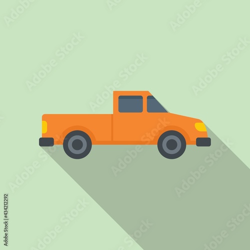 Hitchhiking pickup icon, flat style