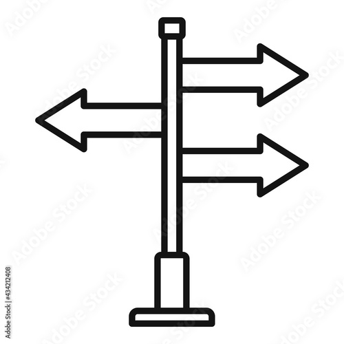 Hitchhiking sign board icon, outline style