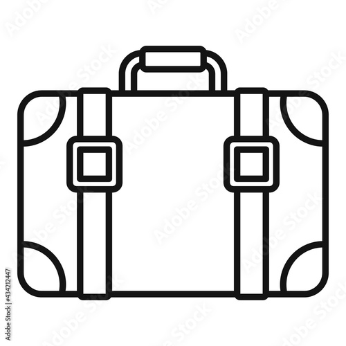 Hitchhiking suitcase icon, outline style