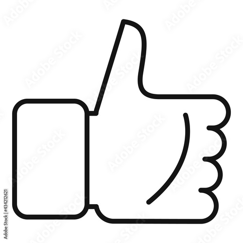 Hitchhiking man thumb up icon, outline style