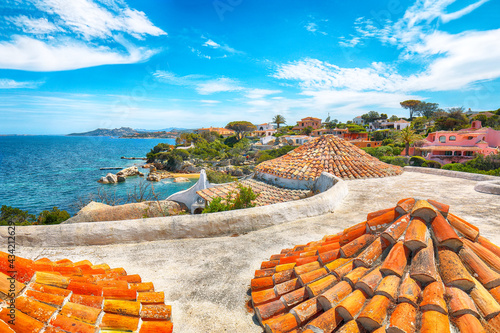 Gorgeous view of  Porto Rafael resort. Awesome tiled roof of traditional houses