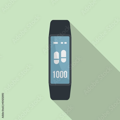 Running fitness band icon, flat style