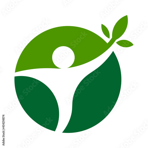 abstract individual with green leaf