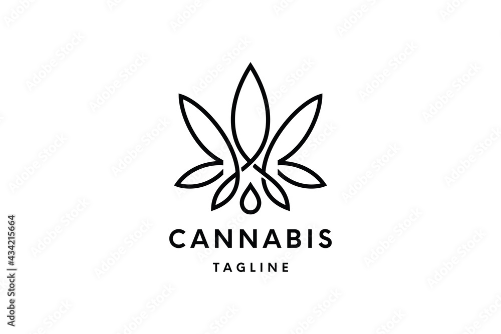 cannabis Logo or Hemp Logo Vector Template