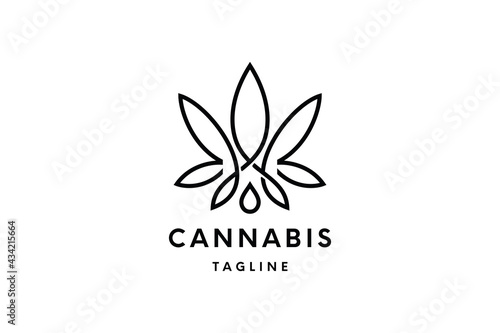 cannabis Logo or Hemp Logo Vector Template