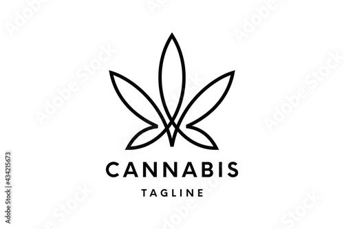 cannabis Logo or Hemp Logo Vector Template