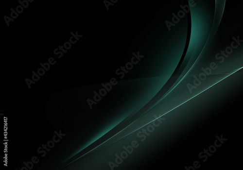 Abstract background waves. Black and hunterd green abstract background for wallpaper or business card