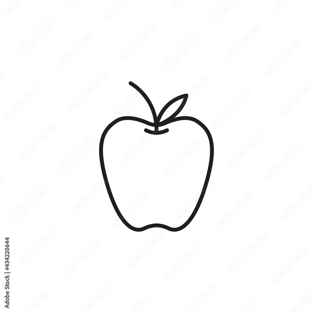 Apple icon flat vector illustration Apple icon flat vector illustration