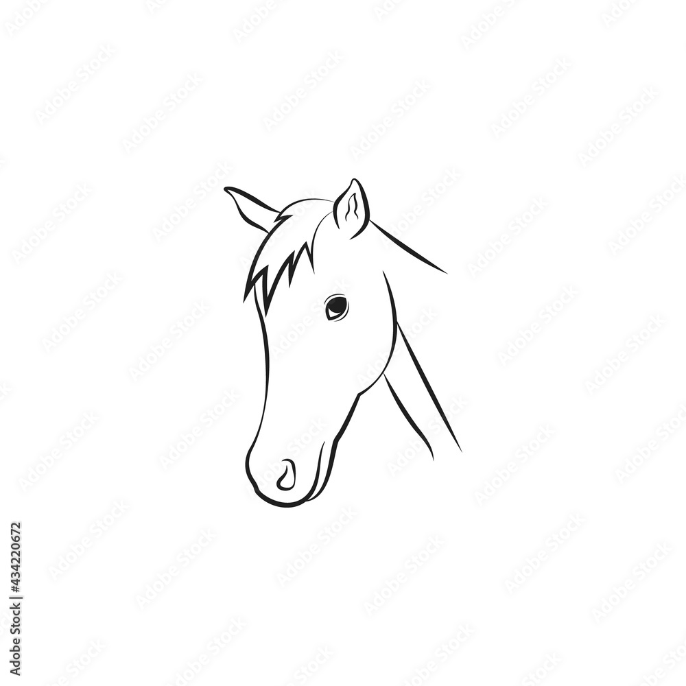 Fototapeta Głowa konia ikona ilustracja wektorowa