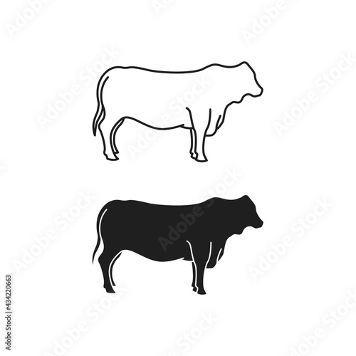 Cow icon flat vector illustration