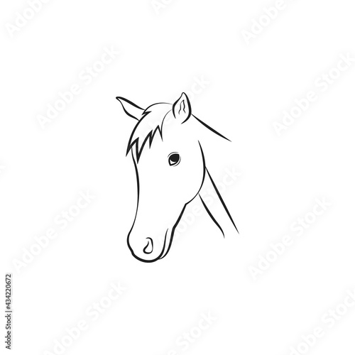 Fototapeta Naklejka Na Ścianę i Meble -  Horse head icon vector illustration