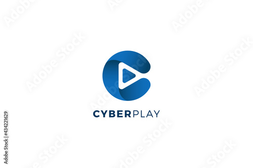 Letter C cyber play blue logo Free Download Letter C cyber play blue logo - GFXLoad