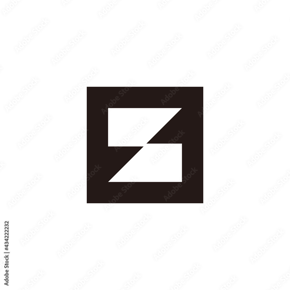 abstract letter s square tile black white logo vector abstract letter s square tile black white logo vector