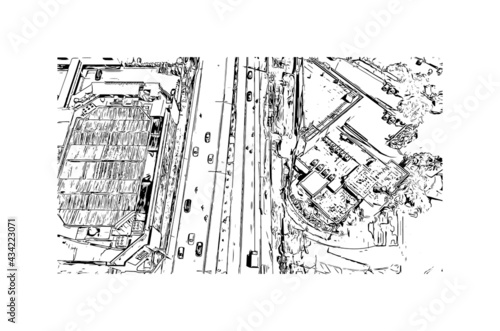 Building view with landmark of Floridablanca is the 
municipality in Colombia. Hand drawn sketch illustration in vector. photo