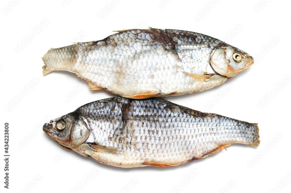 vobla dried salted fish on a white background vobla dried salted fish on a white background