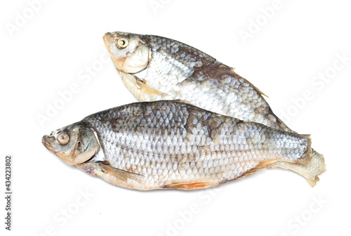 vobla dried salted fish on a white background