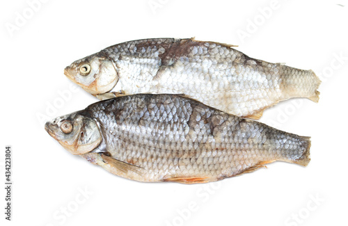 vobla dried salted fish on a white background