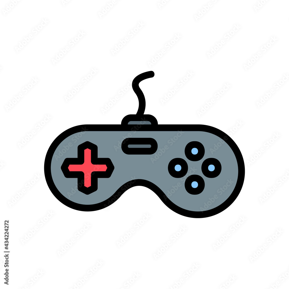 Joystick icon vector illustration in filled line style about multimedia for any projects Joystick icon vector illustration in filled line style about multimedia for any projects