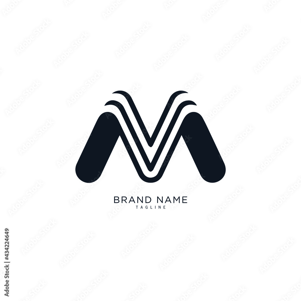 Alphabet letter Initial M, MM logo vector design, minimal, innovative,  creative, symbol, sign, monogram, template, logotype, concept, branding for  premium business typeface, startup, company etc. Stock Vector