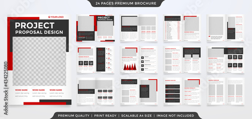 set of business bifold brochure template design with minimalist style and modern layout