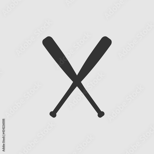 Vector Simple Crossed Baseball Bats Icon
