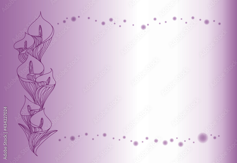 カラー（花）モチーフポストカード01〜パープル〜