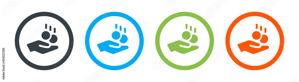 Hand receive money icon vector. Concept of earning cash. Hand receive money icon vector. Concept of earning cash.